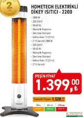 HOMETECH ELEKTRİKLİ DİKEY ISITICI-2200 fiyat ve kampanya bilgisi